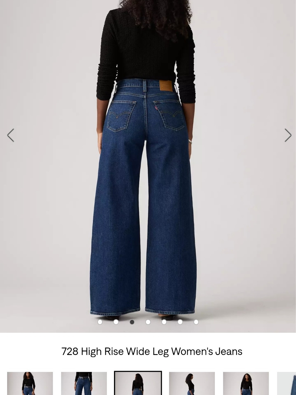 Levi's 728 High Rise Wide Leg Women's Jeans - Dark Blue Net 29x32